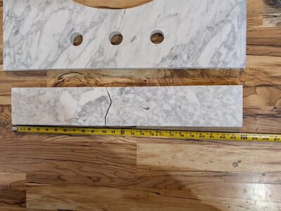 Marble Vanity Top with oval cutout