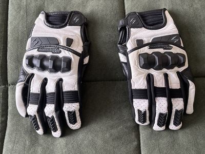 Scorpion EXO Motorcycle Gloves White/Black Armored Perforated Leather Rider Protection