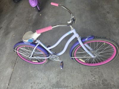 Girls' Purple and Pink Cruiser Bike