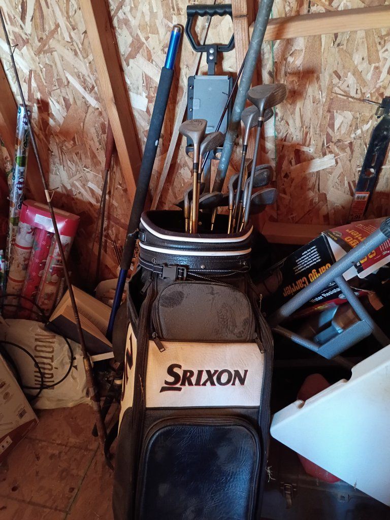 Golf clubs and bag