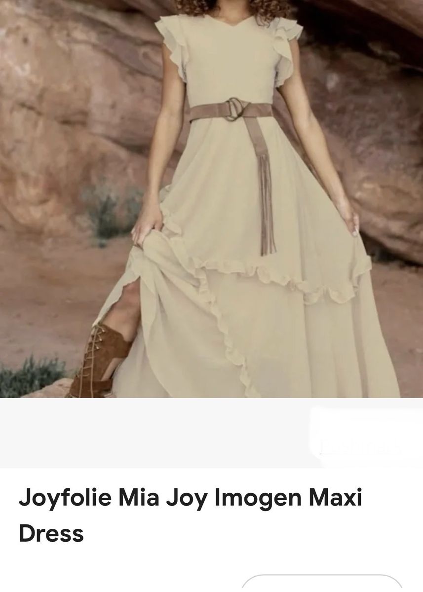 Joyfolie Imogen Maxi Dress in Sand size 6