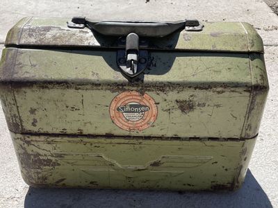 Vintage Green Metal Tackle Box