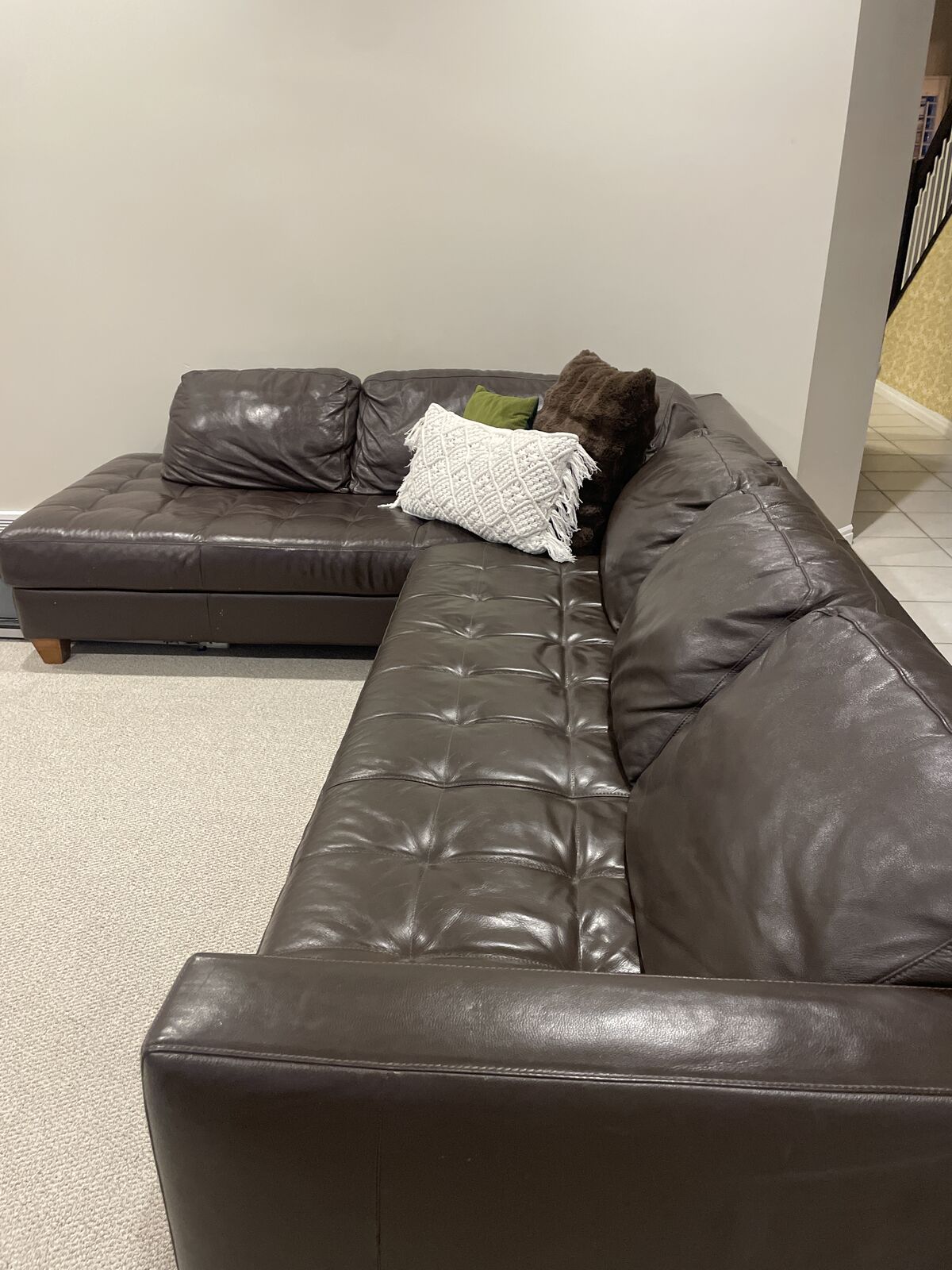 MCM Brown Leather Couch
