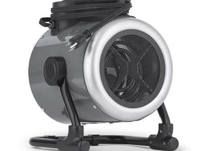 Portable Electric Space Heater - Gray Heavy Duty Drum Fan Heater
