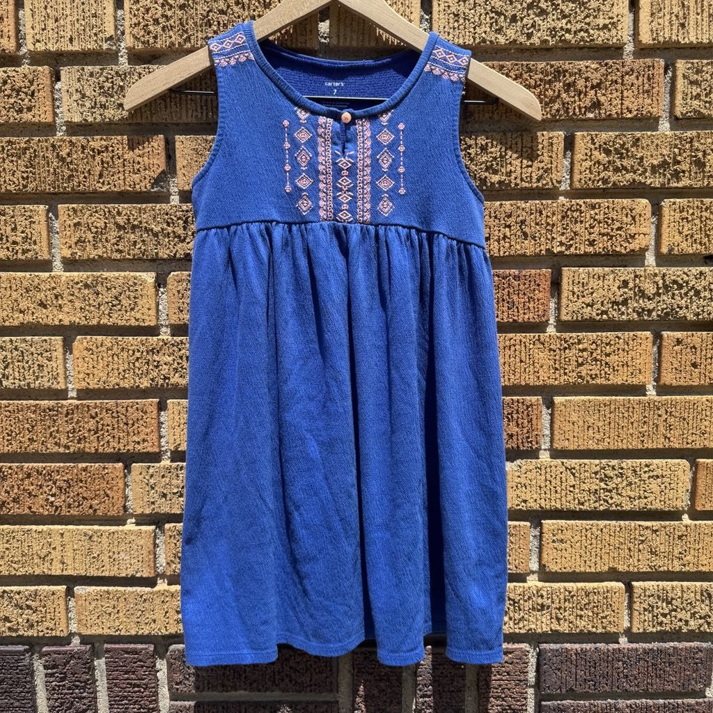 Carter's Embroidered Dress Jumper - Girls Size 7 - Sleeveless