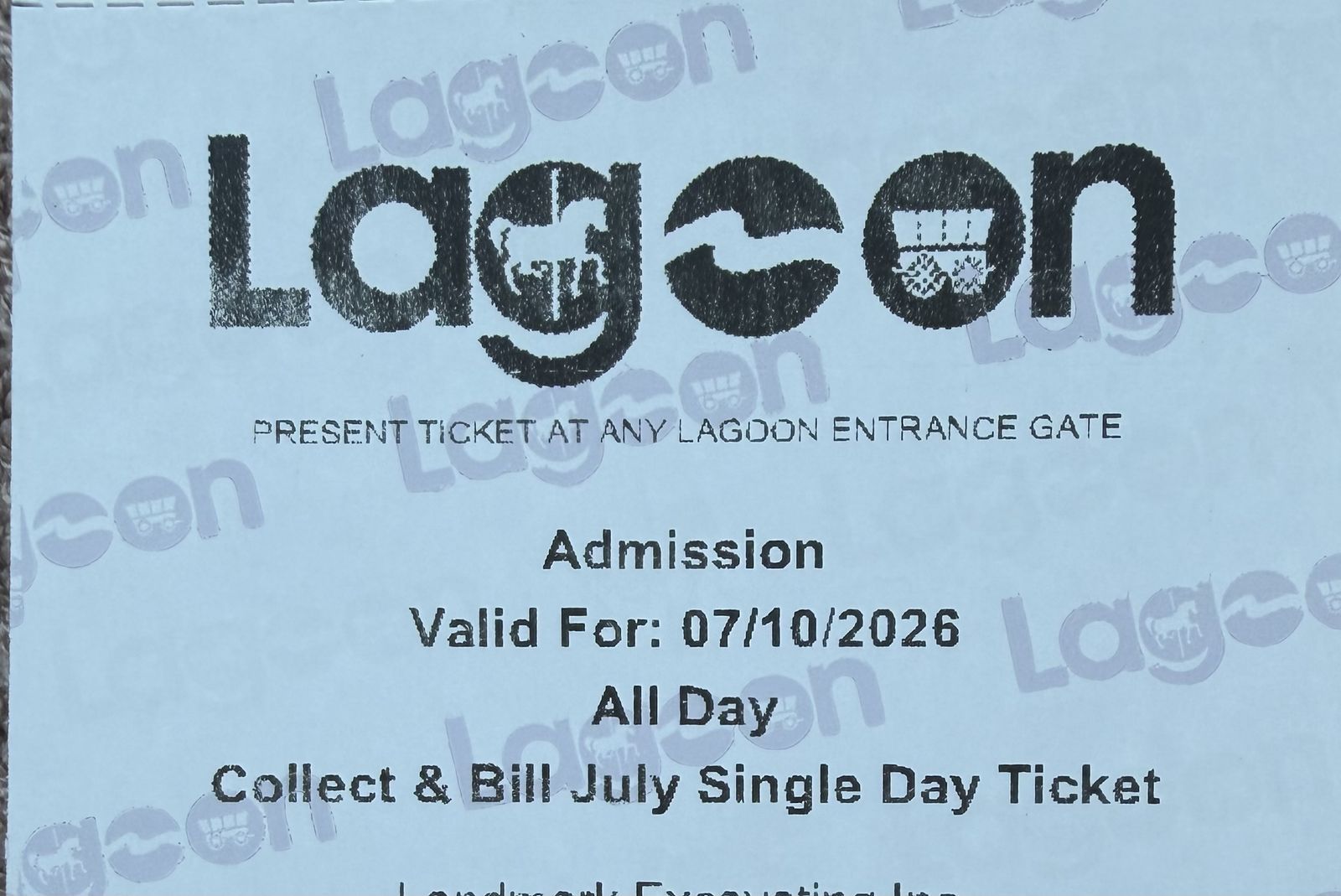 Lagoon ticket
