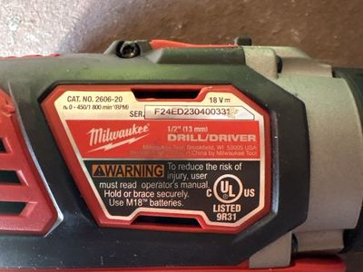Milwaukee M18 1/2” Drill/Driver (2606-20) – Tool Only