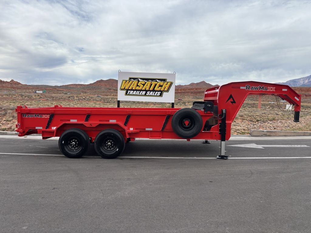 2026 RawMaxx Ruby Red 7x16 Gooseneck Tandem Dump T