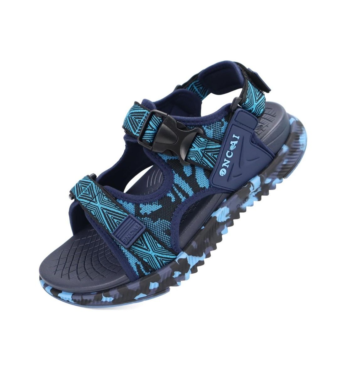 ONCAI Men's Blue Camouflage Adjustable Strap Outdoor Sport Sandals US size 15