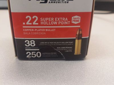 .22 LR 38 grain ammunition