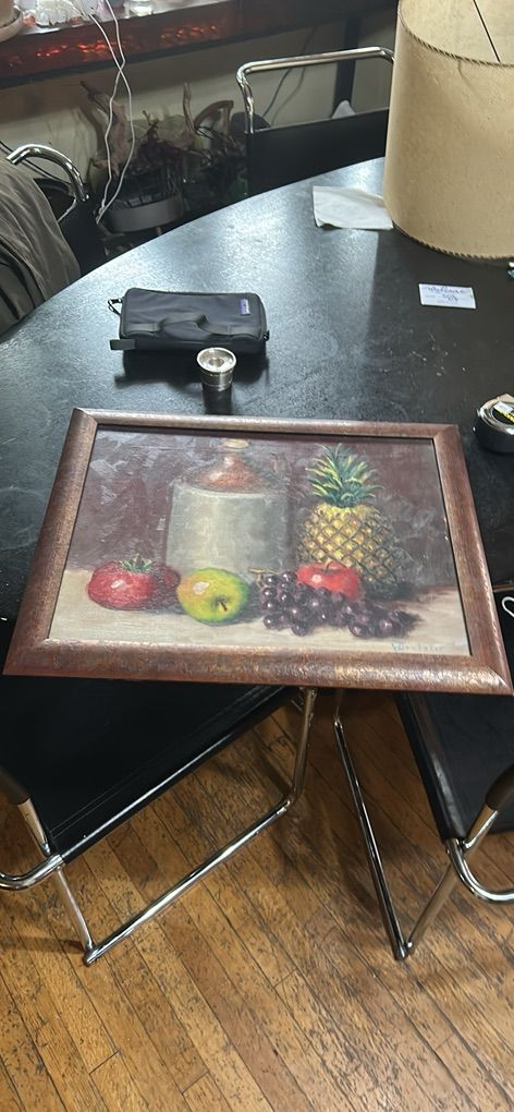 VTG Original Still Life Fruits Oil Painting Signed