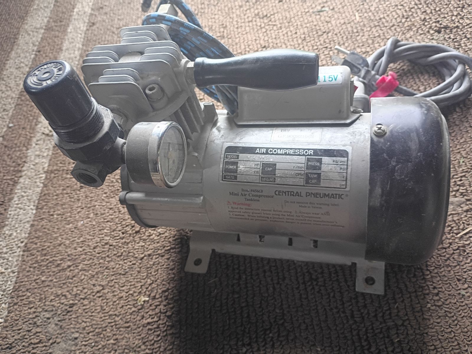 Tankless compressor 3/4 hp