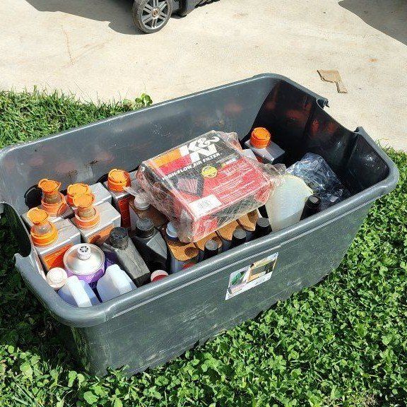 Large Lot of Motorcycle Fluids (Oil, Coolant, etc)