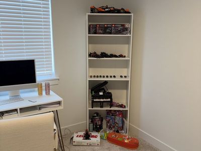White Laminate Bookshelf Five Shelves