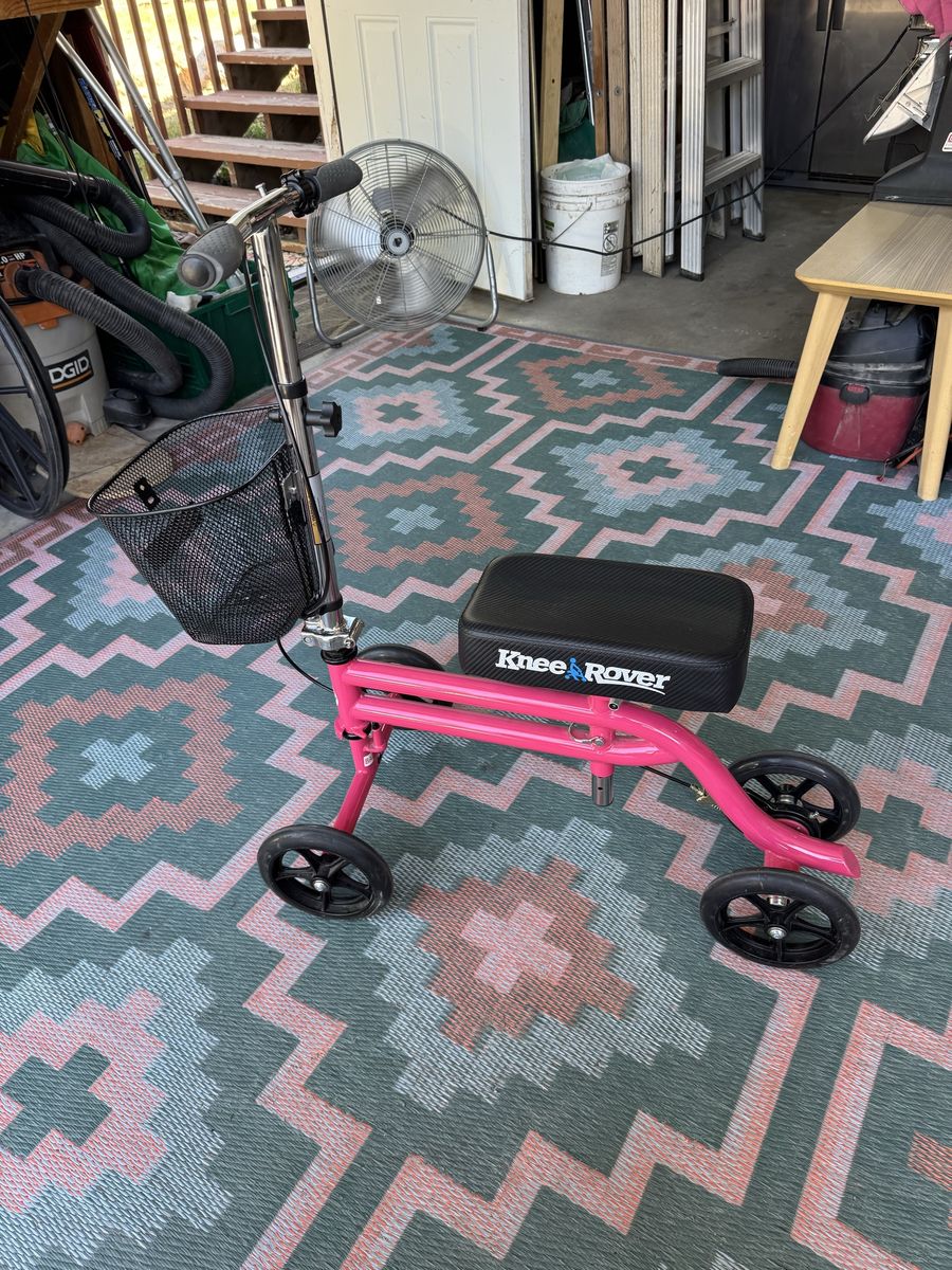 Knee Rover Pink Knee Scooter with Basket - Excellent Condition, Adjustable, All-Terrain
