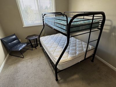 Twin over full bunk bed with mattresses