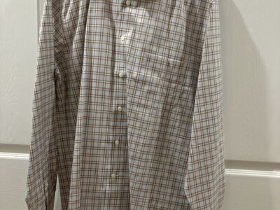 Browm Plaid Pronto Uomo Long Sleeve Dress Shirt