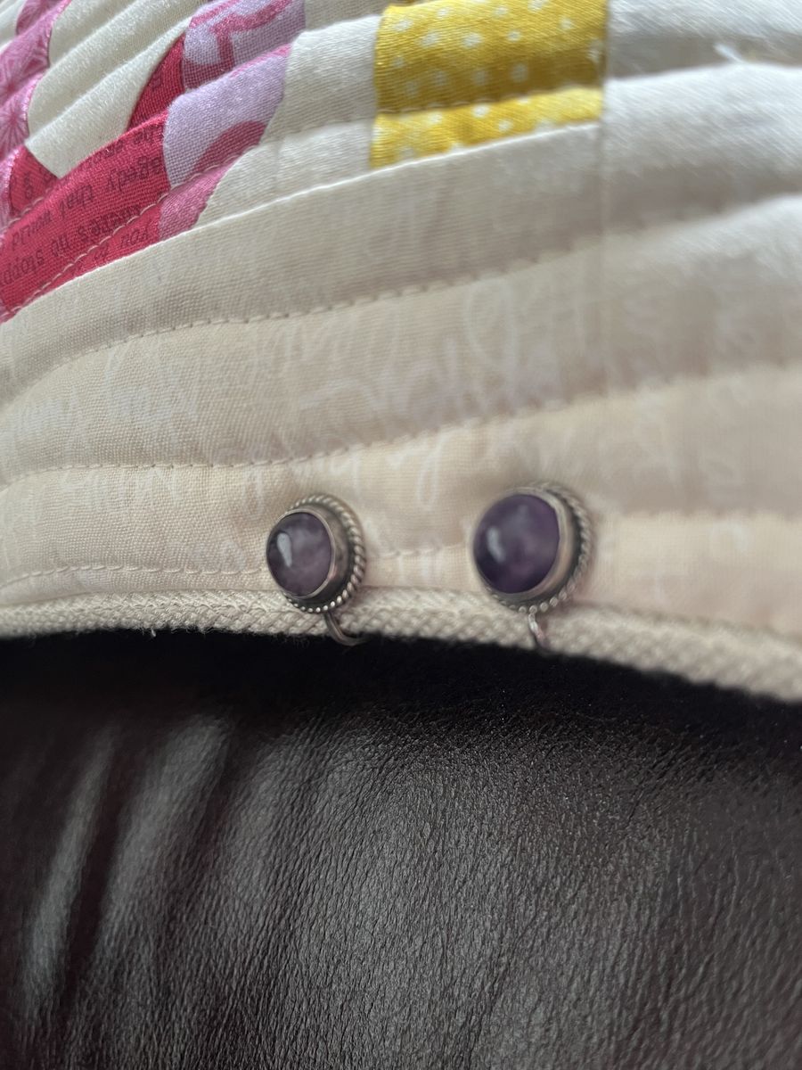 1930's Silver From Mexico Amethyst Earrings -Antique/Vintage