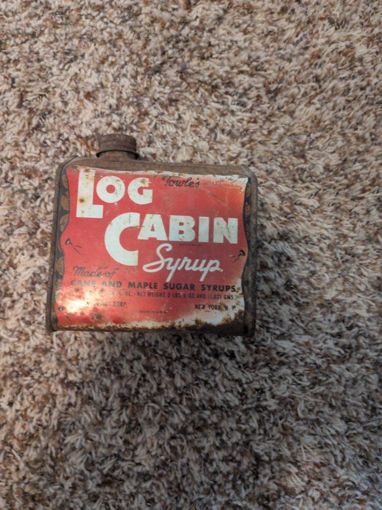 Vintage Towle's Log Cabin Syrup Tin Can (2 lbs 4 oz)