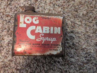 Vintage Towle's Log Cabin Syrup Tin Can (2 lbs 4 oz)