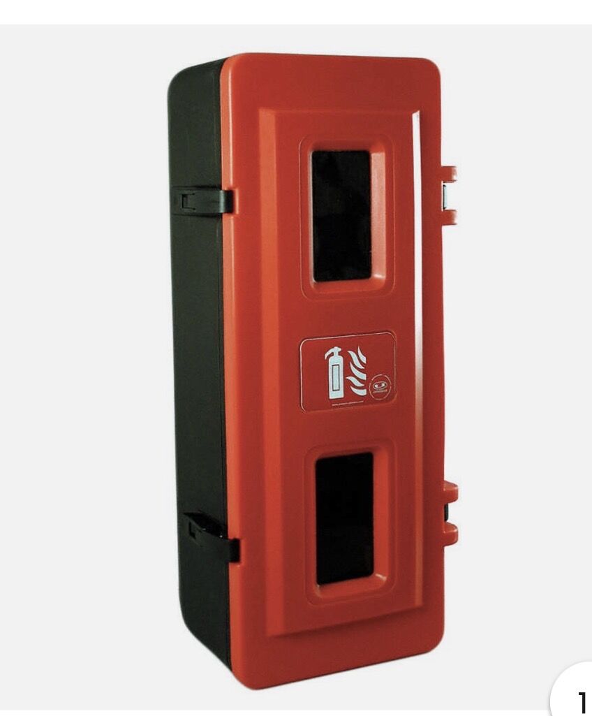 JONESCO  Fire Ext. Cabinet,Black; Red, 6ATL5
