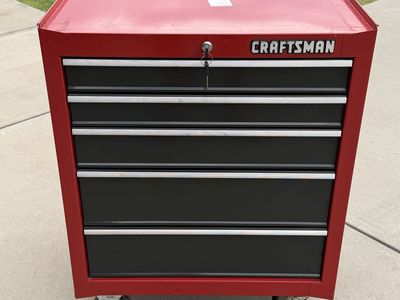 Craftsman Tool Box Cab Cart Toolbox Red 5 Drawer with 2 Keys