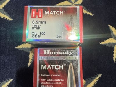 6.5 Creedmoor Hornady Match 140 gr bullets