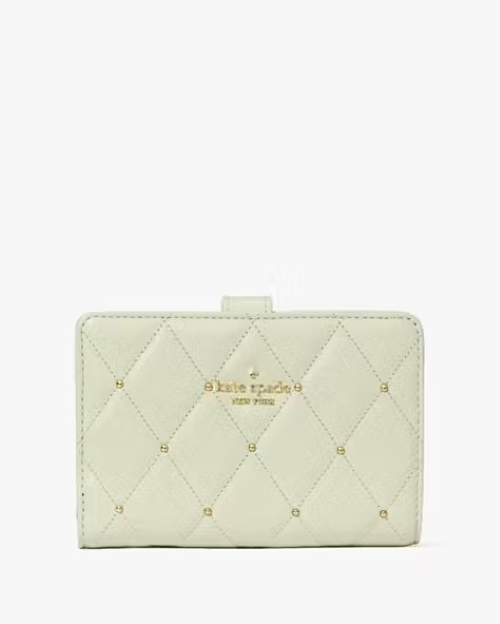 Kate Spade Carey Quilted Studded Medium Bifold Wallet, Sage Bundle-Brand New w Tags!!!