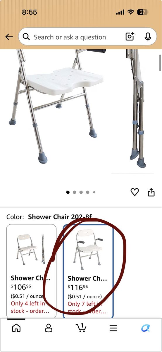 Elderly Assis Medical Shower Bath Seat - Adjustable, Portable with Handle for Seniors/Disabled