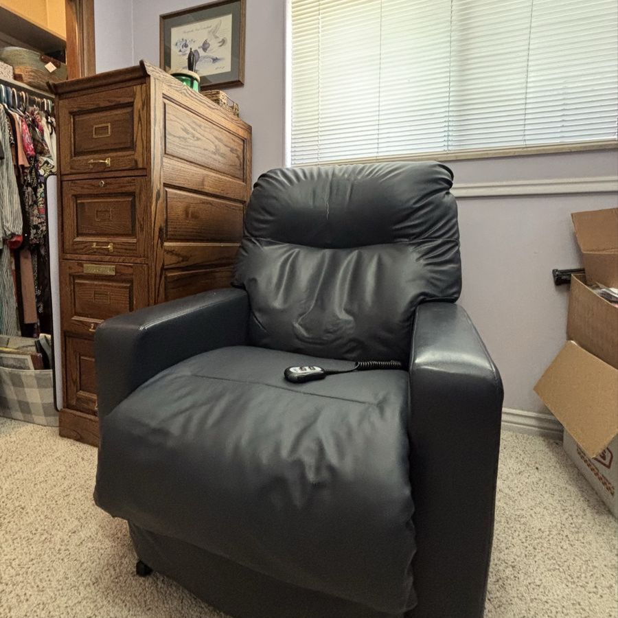 Blue Power Lift Recliner Chair with Electric Remote