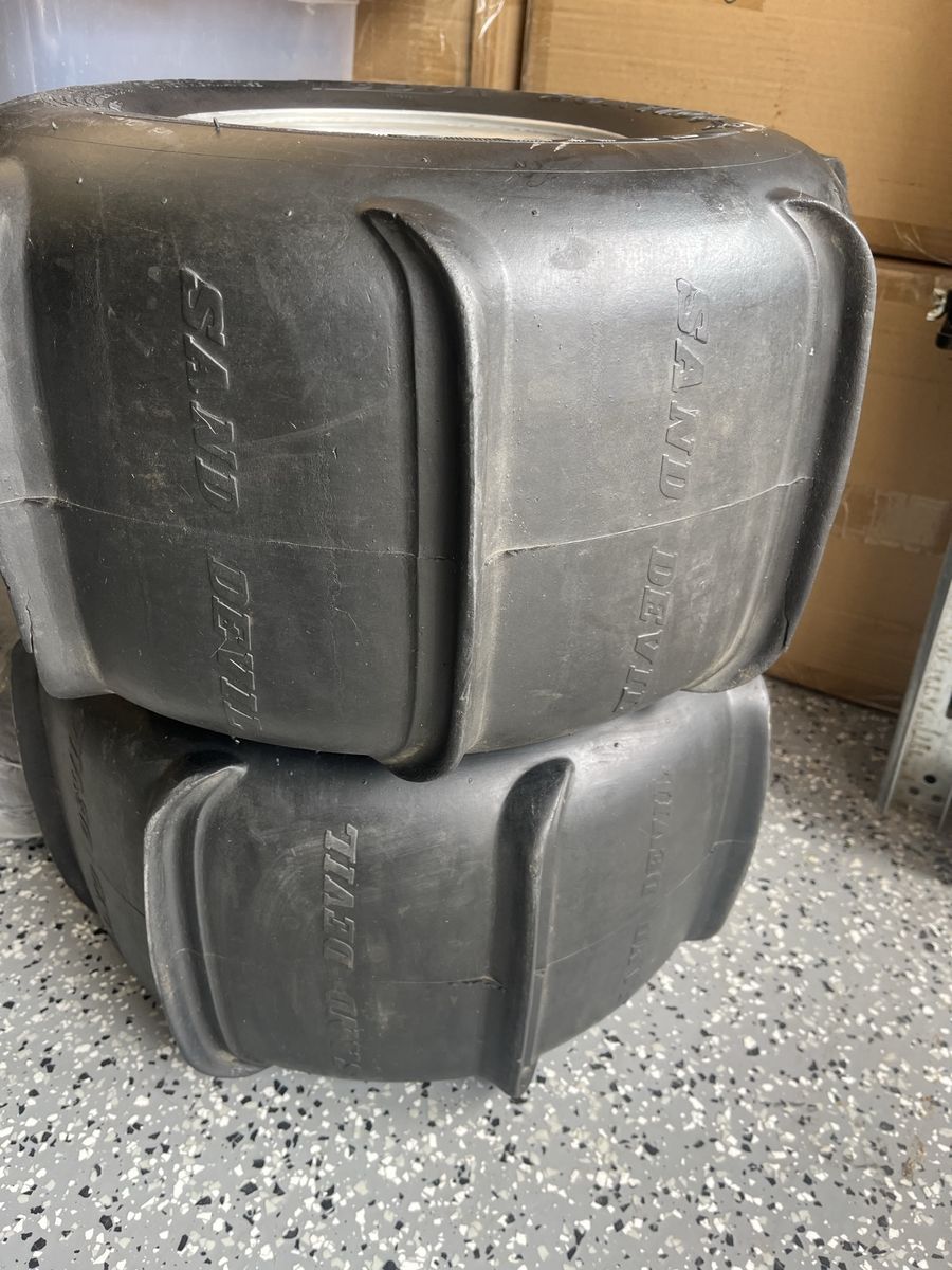 Sand Devil 20x10.0-8 Paddle Tires on Aluminum Wheels - ATV/UTV Sand Tires