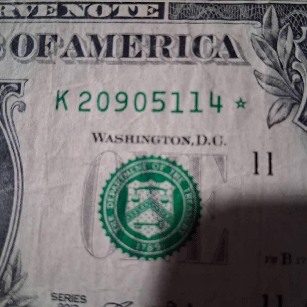 US One Dollar Star Note Currency - Circulated