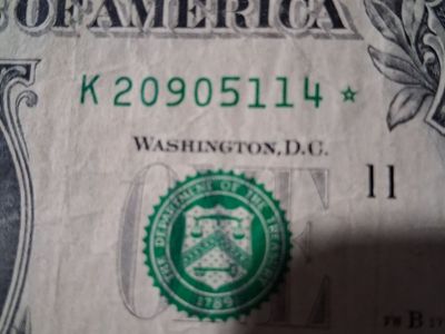 US One Dollar Star Note Currency - Circulated