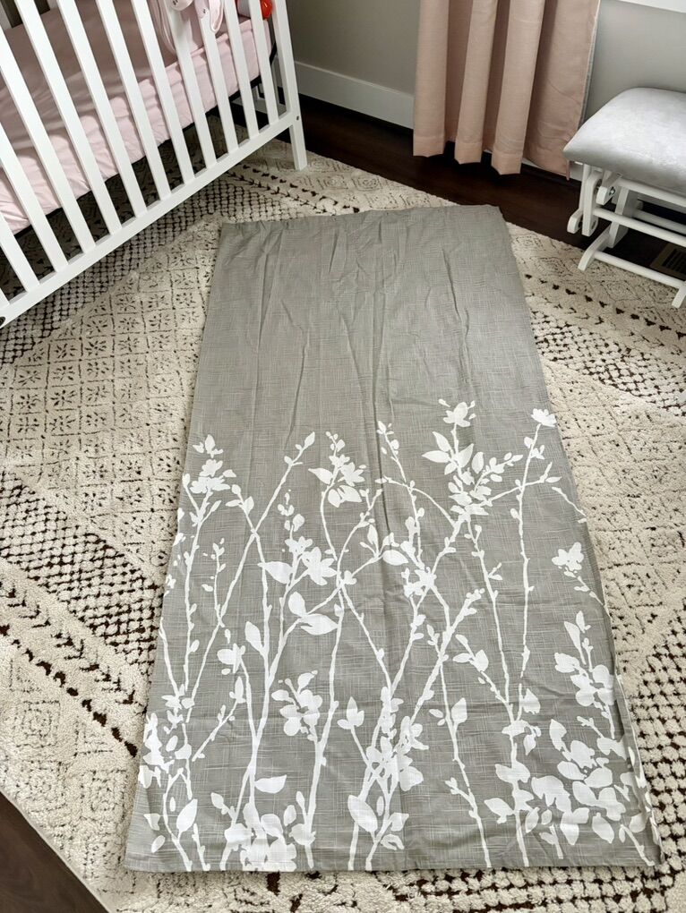Gray & White Floral Shower Curtain