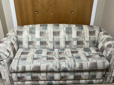 Plaid Fabric Sleeper Sofa Couch