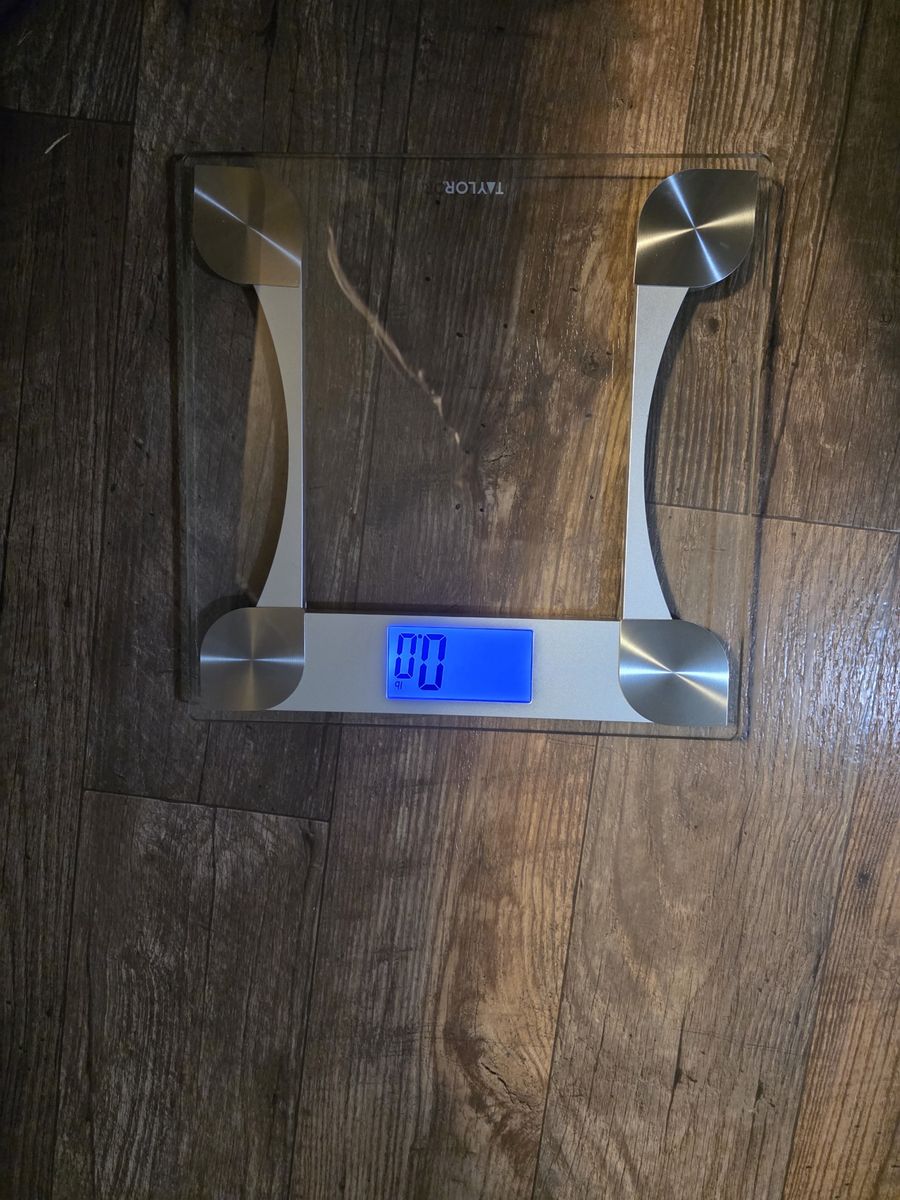 Taylor Digital Glass Body Weight Scale with Blue Backlit Display