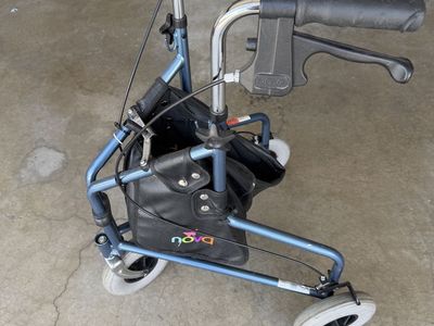 Nova Medical Products Blue Folding Walker Rollator with Pouch