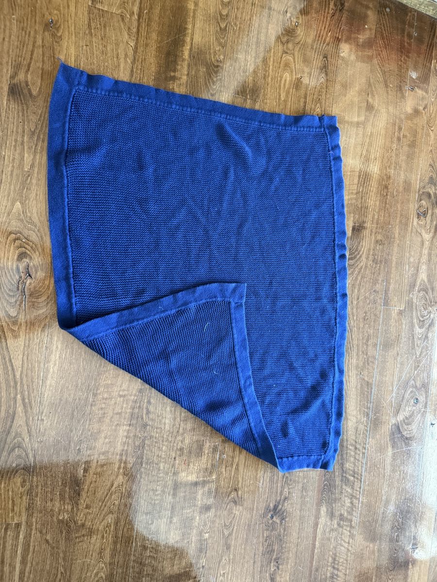 Dark blue vintage Circo brand waffle style baby blanket 38” L x 27” W