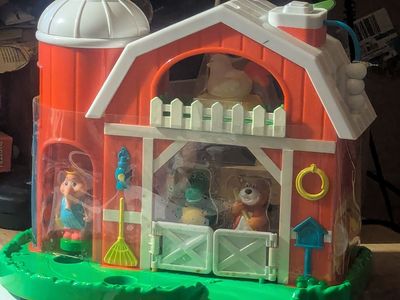 Vintage Playskool Barnyard Fun Farm House Toy with Animals and Sounds