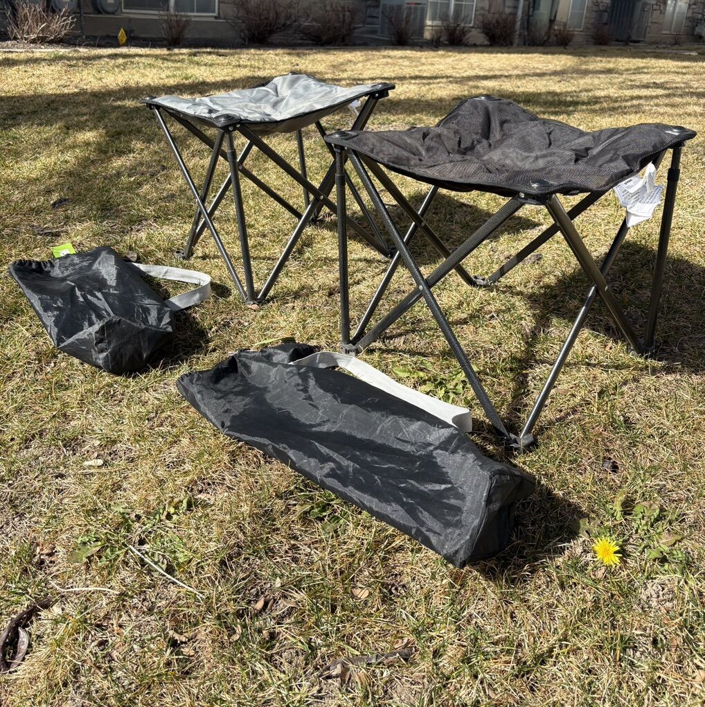 FUNDANGO Padded Camping Foot Stools - Pair