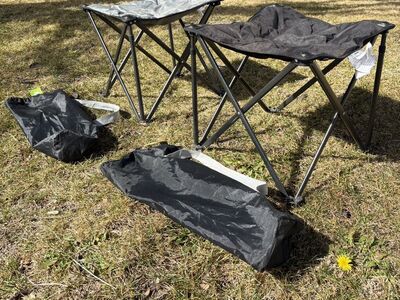 FUNDANGO Padded Camping Foot Stools - Pair