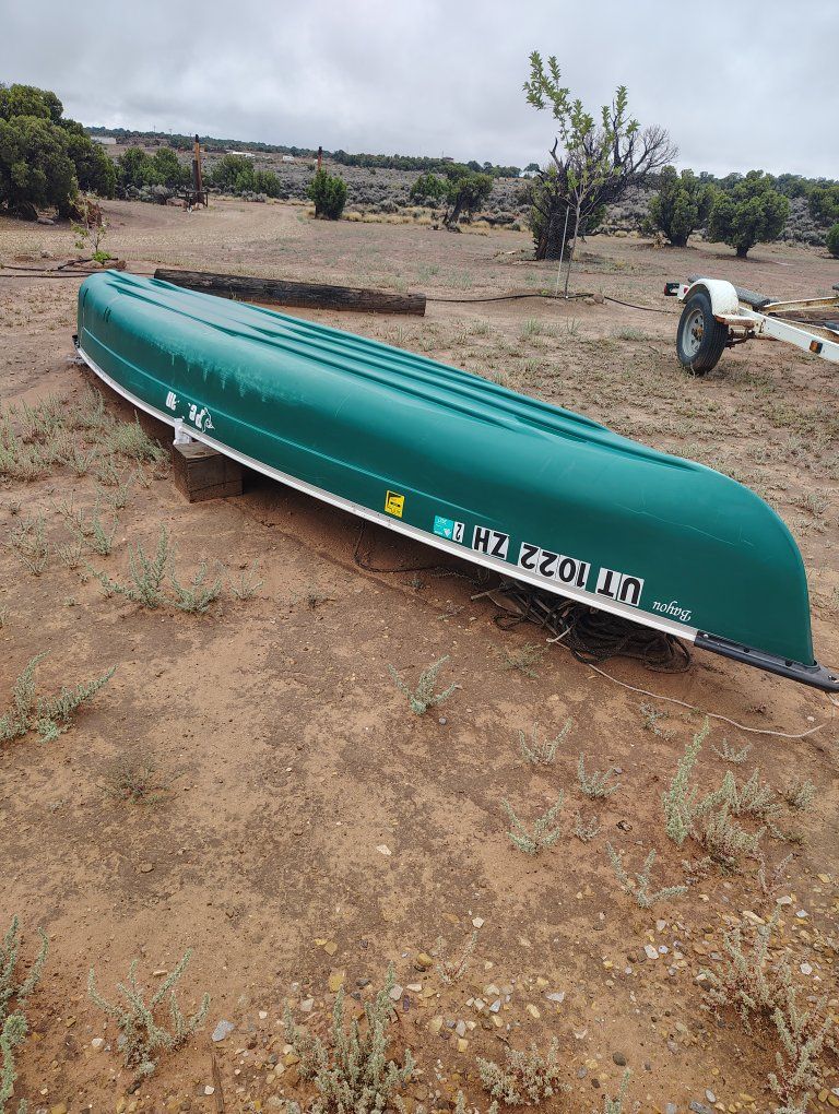 16' Pelican Bayou Canoe. with trailer. 