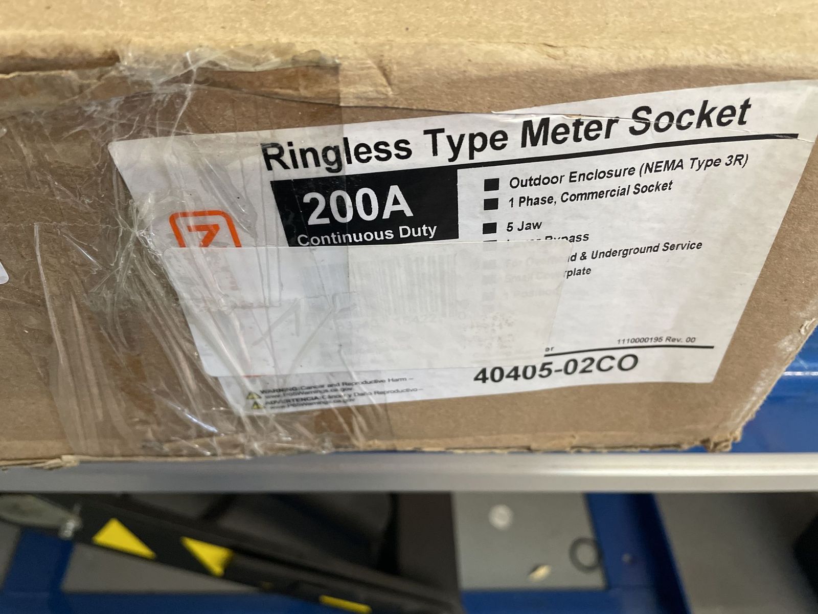200A Ringless Meter Socket 40405-02CO NEMA 3R Outdoor 1-Phase 5-Jaw - New