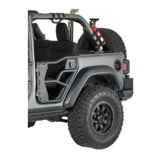 Warn Elite REAR Tube Door Set for 2018-2025 JL Jeep Wrangler Powder Coated Black.