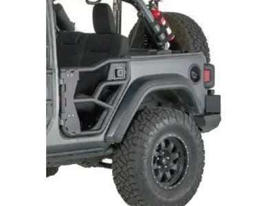 Warn Elite REAR Tube Door Set for 2018-2025 JL Jeep Wrangler Powder Coated Black.
