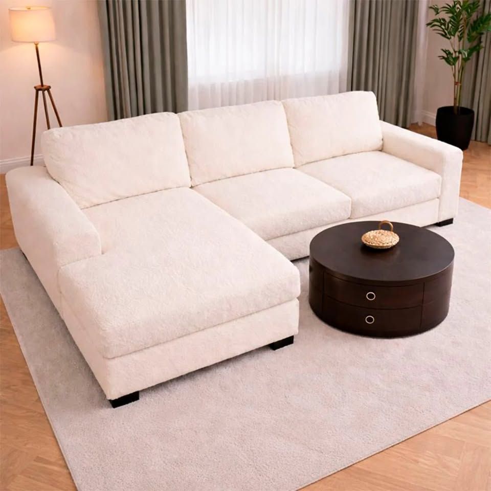 Brand New Ivory Sectional Custom Made – FREE DELIVERY