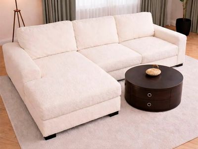 Brand New Ivory Sectional Custom Made – FREE DELIVERY