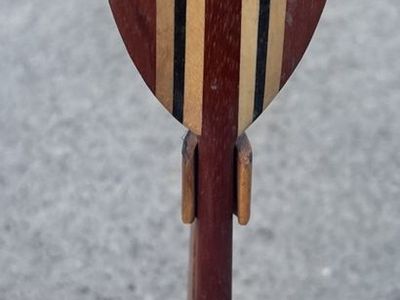 Handcrafted Wooden Miniature Surfboard with Display Stand