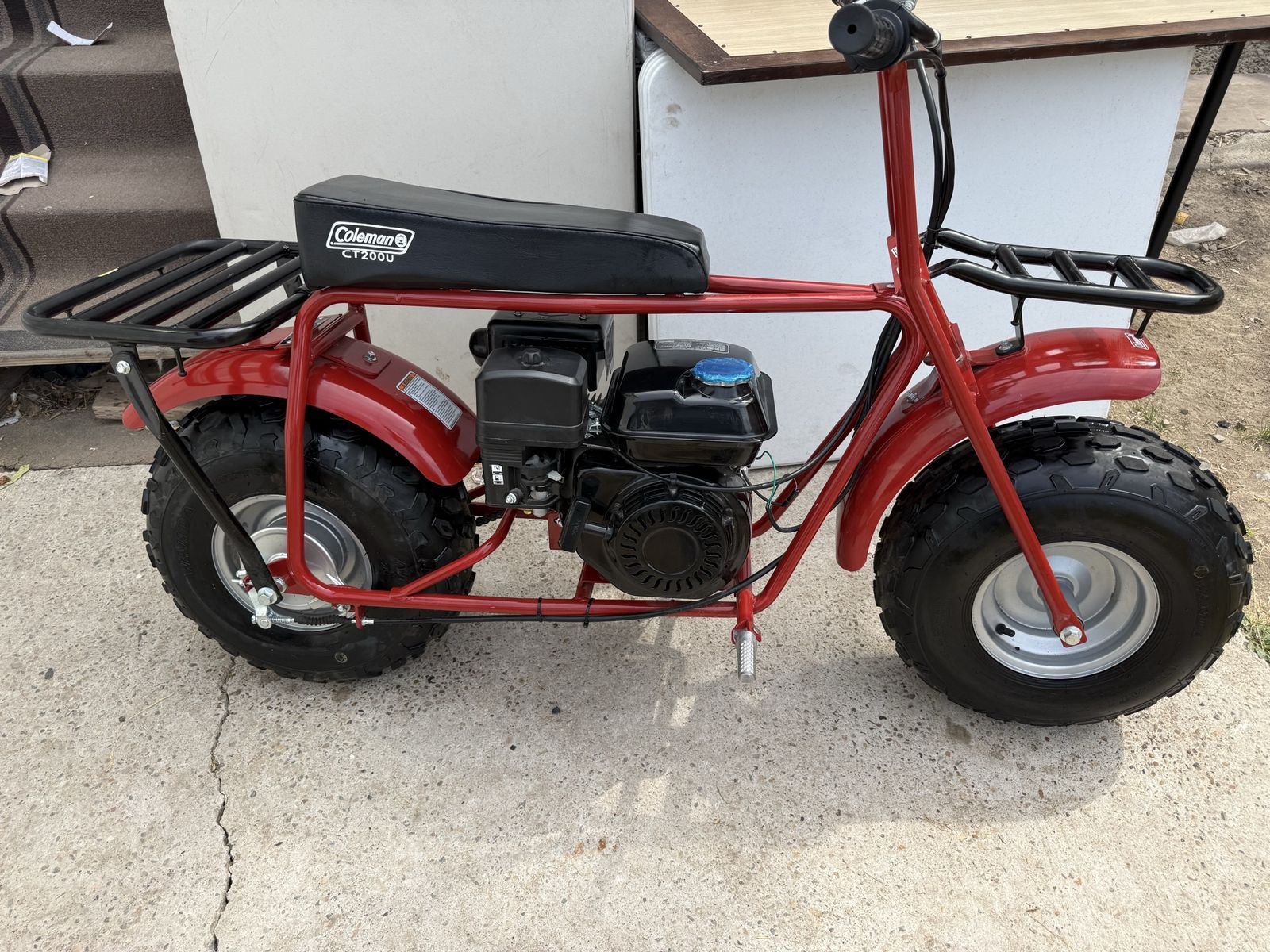 Coleman CT200U Trail Mini Bike - Red, Gas Powered, Rear Rack