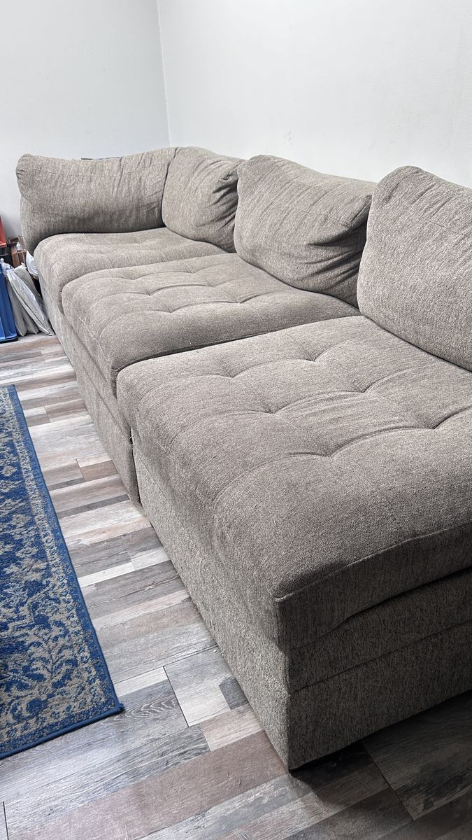 3 Piece Sectional Couch Sofa LIght Brown